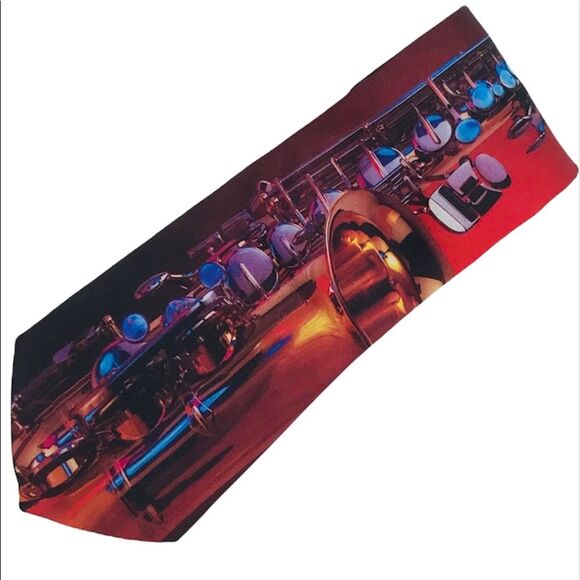 Ralph Marlin Saxophone Tie Red Black - Picture 5 of 5